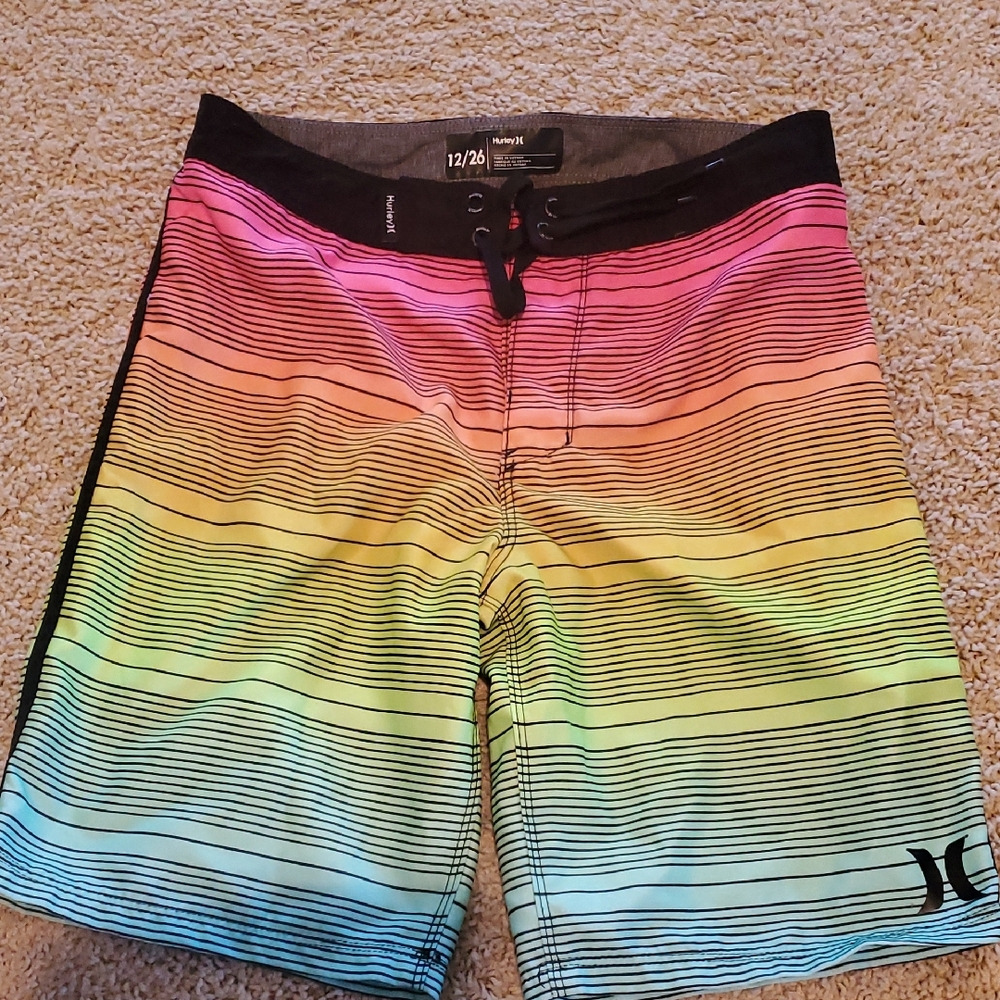 Hurley Boy's Rainbow Stripe Board Shorts